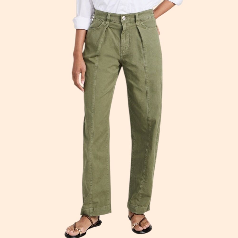 AYR Olive Green Wide-Leg Pants